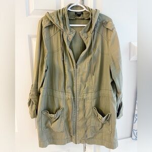 Torrid Green Hooded Utility Jacket